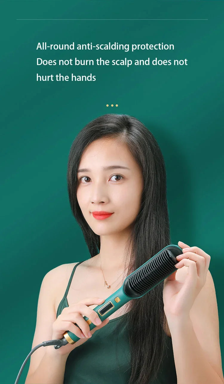 Thermostatic hair straightener Comb 5 temperature settings Straightening brush Quick heat professional hair straightening brush