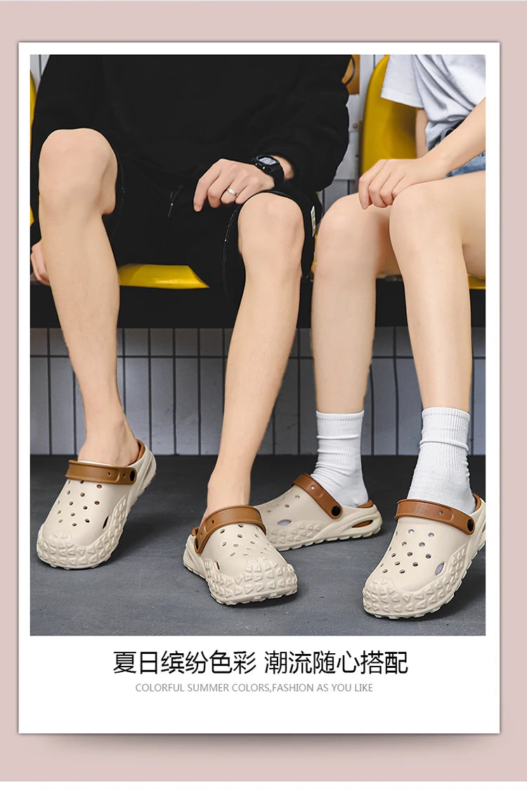 2024 Summer New Fashion Cave Garden Shoes Comfortable Soft Sole Outdoor Indoor Men's and Women's Beach Trend Slippers