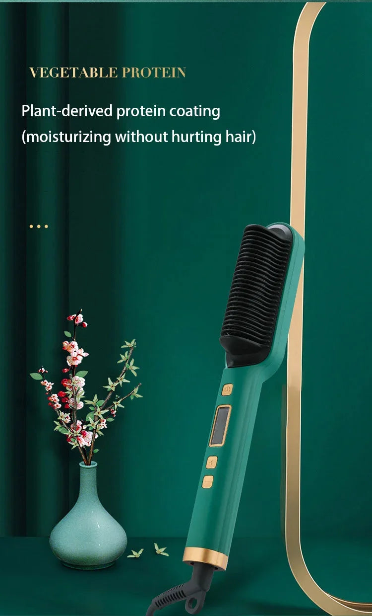 Thermostatic hair straightener Comb 5 temperature settings Straightening brush Quick heat professional hair straightening brush