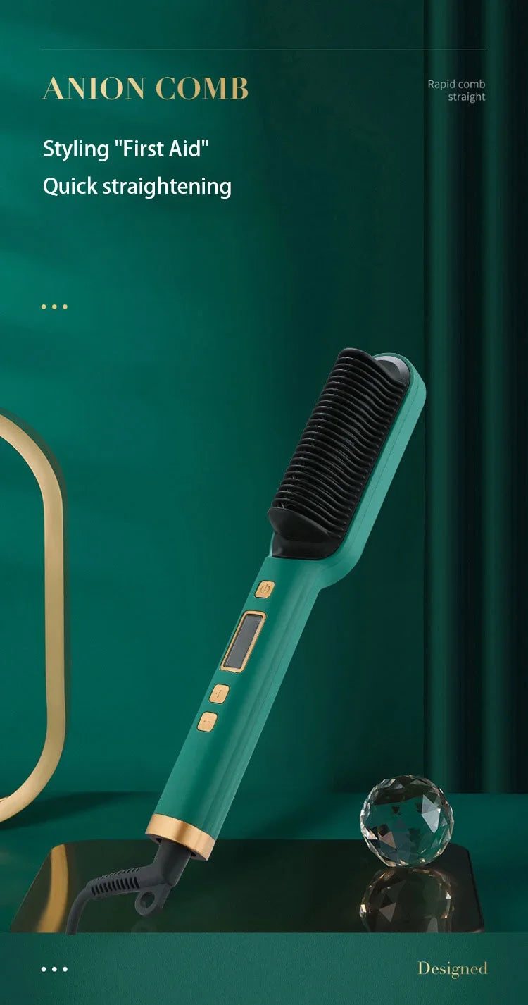 Thermostatic hair straightener Comb 5 temperature settings Straightening brush Quick heat professional hair straightening brush