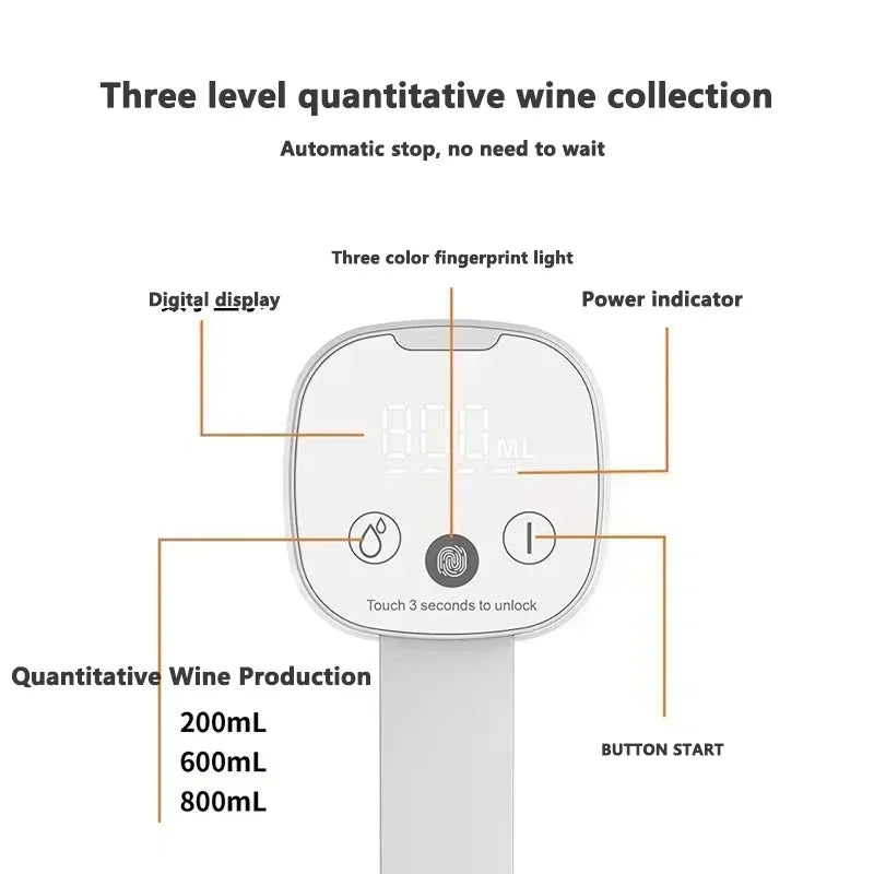 Smart Alcohol Dispenser Electric Wine Separator Quick Aerating Awakening Wine Decanter Dispenser Pump Bar Wine Pourer for Party