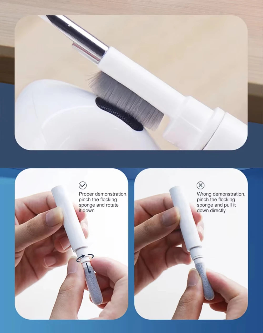 NNBILI Cleaning Pen for Cleaner Kit Set Compatible With Airpods Pro 1 2 Wireless Earphone Cleaning Tools for Bluetooth Headset