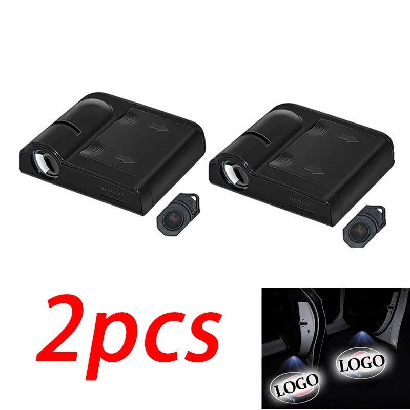 2pcs Car Door Logo Welcome Light HD Wireless Courtesy Projector LED Shadow Lights Lamp Accessories For Universal vehicle models