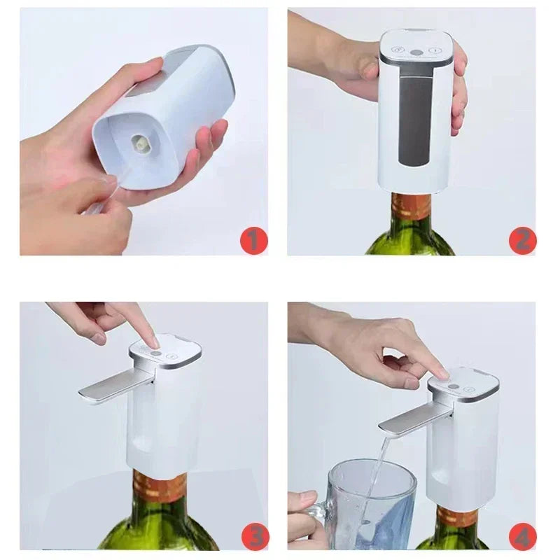 Smart Alcohol Dispenser Electric Wine Separator Quick Aerating Awakening Wine Decanter Dispenser Pump Bar Wine Pourer for Party