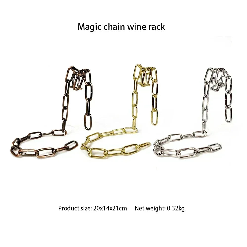 Magical Suspension iron Chain Wine Racks One Bottle Wine Display Racks Stand Holder Kitchen Dining room cellar Bar Decoration