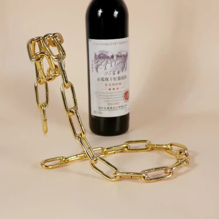 Magical Suspension iron Chain Wine Racks One Bottle Wine Display Racks Stand Holder Kitchen Dining room cellar Bar Decoration