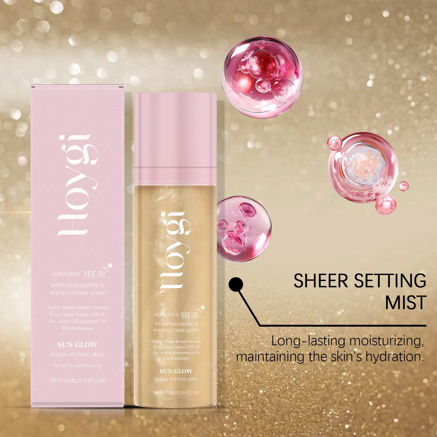 🌞 Setting Mist con SPF 50 – “Glass Skin en Spray”